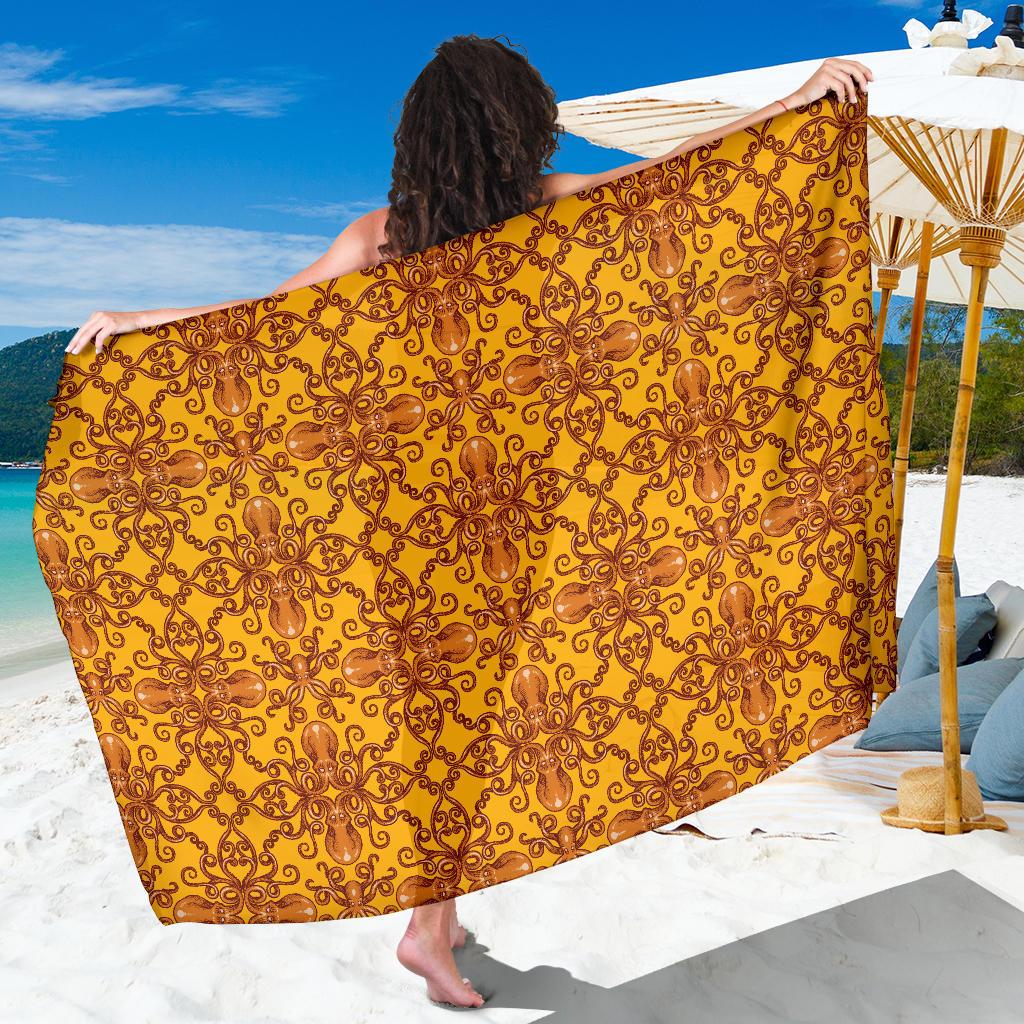 Octopus Background Design Print Sarong Pareo Wrap