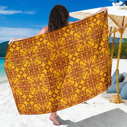 Octopus Background Design Print Sarong Pareo Wrap