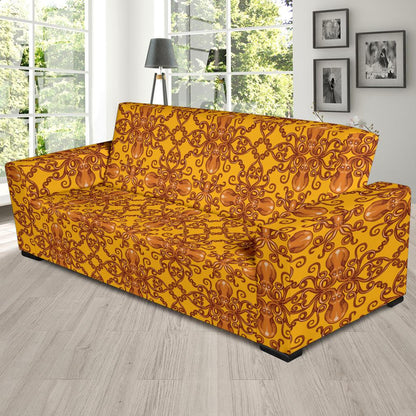 Octopus Background Design Print Sofa Slipcover-JTAMIGO.COM