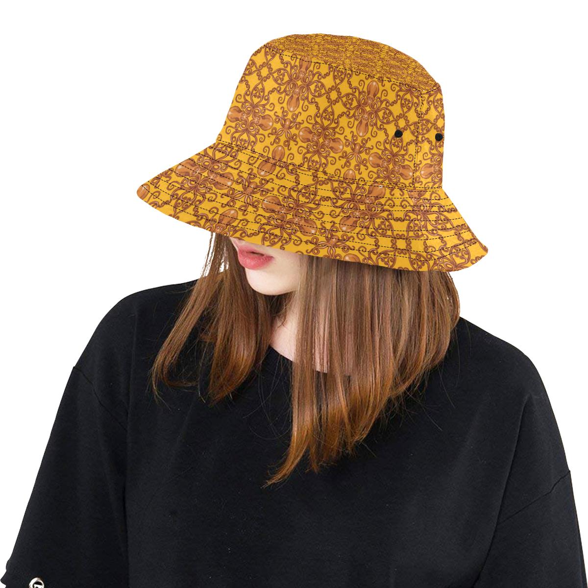 Octopus Background Design Print Unisex Bucket Hat