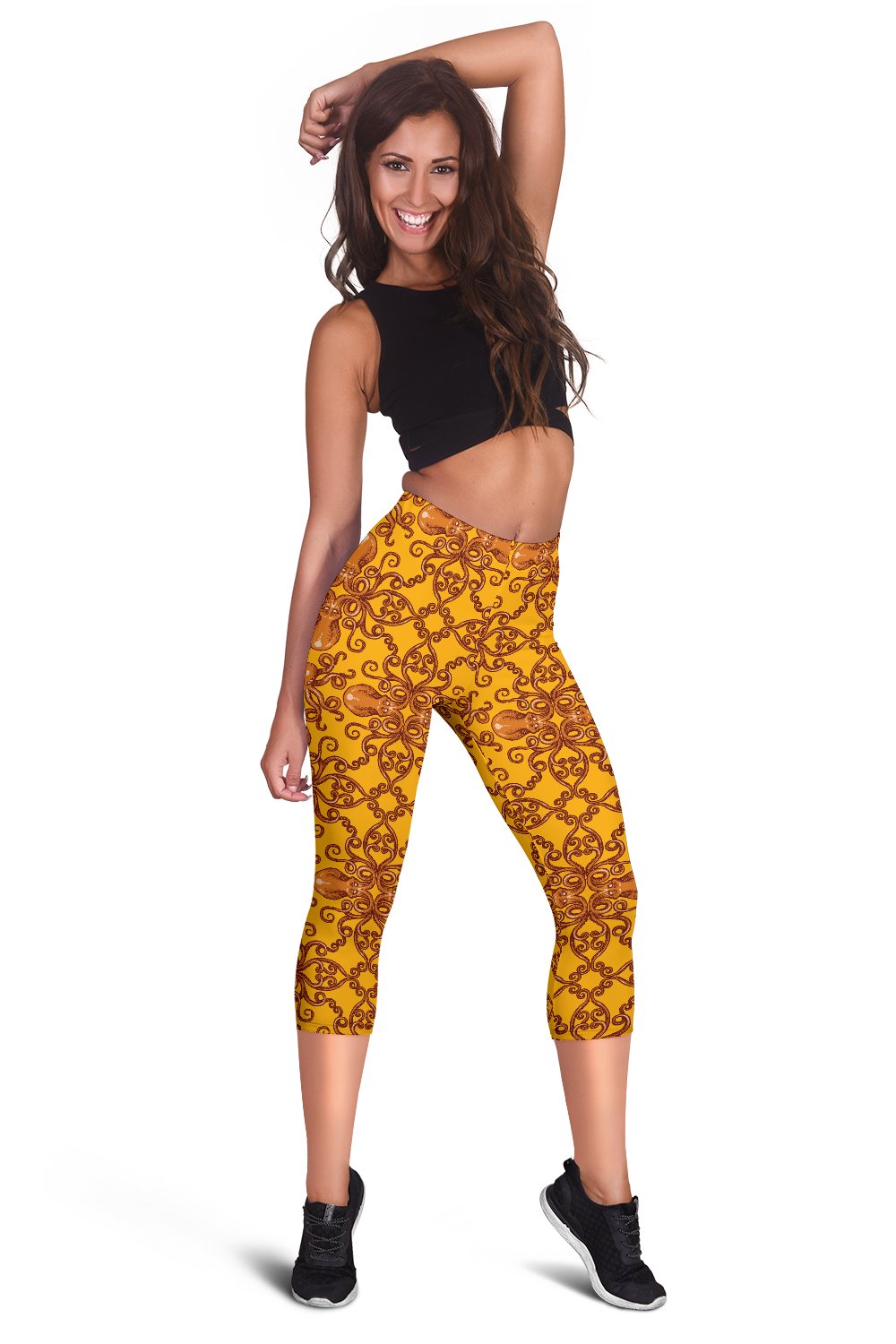 Octopus Background Design Print Women Capris