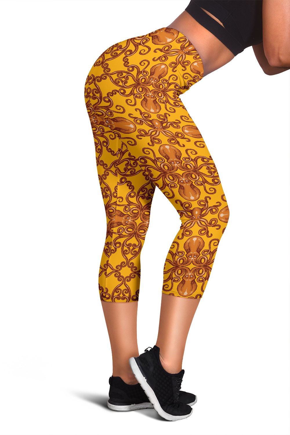 Octopus Background Design Print Women Capris
