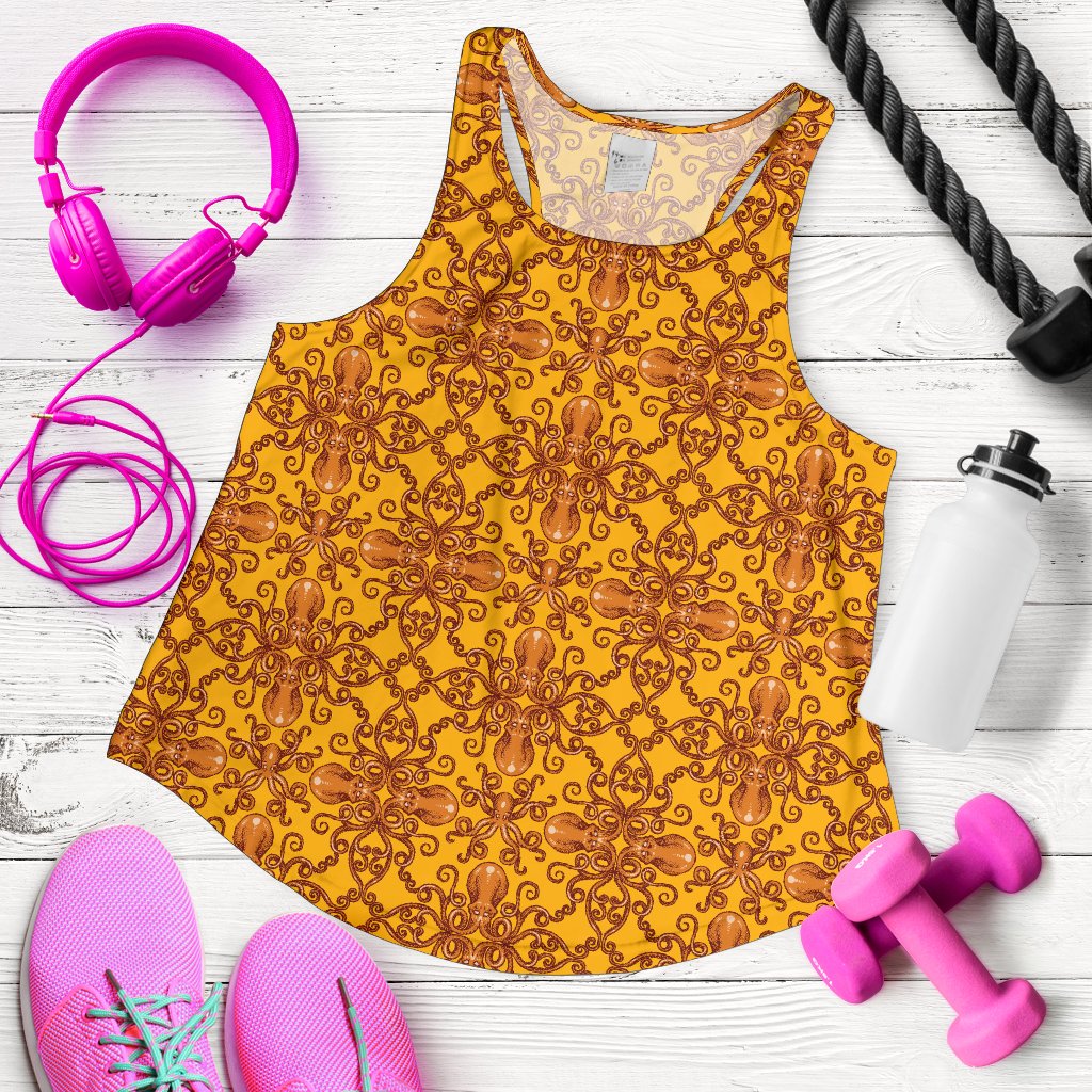 Octopus Background Design Print Women Racerback Tank Top