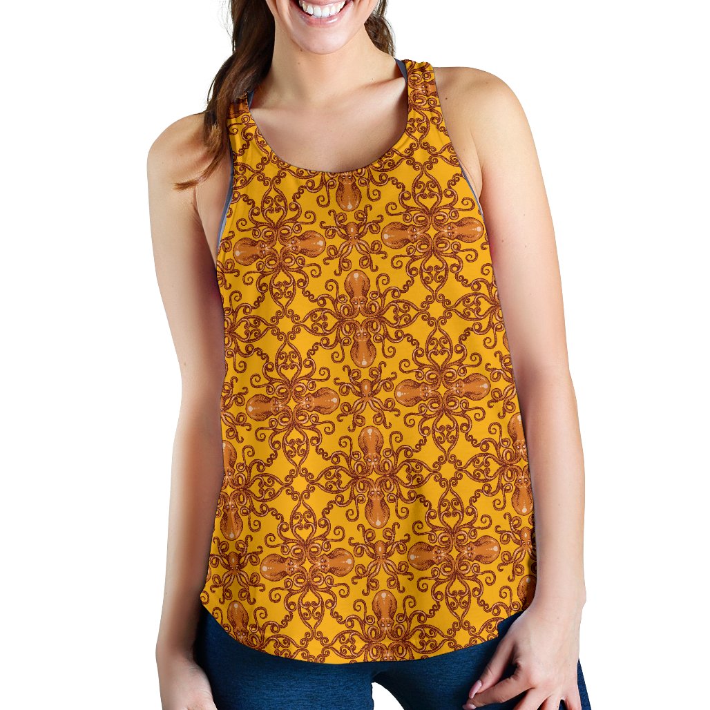 Octopus Background Design Print Women Racerback Tank Top