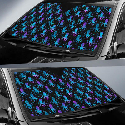 Octopus Blue Design Print Themed Car Sun Shade For Windshield