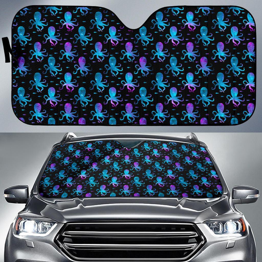 Octopus Blue Design Print Themed Car Sun Shade For Windshield