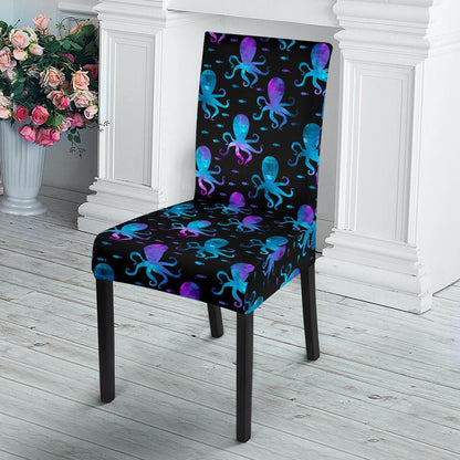 Octopus Blue Design Print Themed Dining Chair Slipcover-JTAMIGO.COM