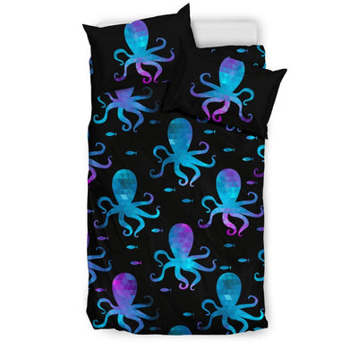 Octopus Blue Design Print Themed Duvet Cover Bedding Set