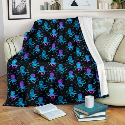 Octopus Blue Design Print Themed Fleece Blanket