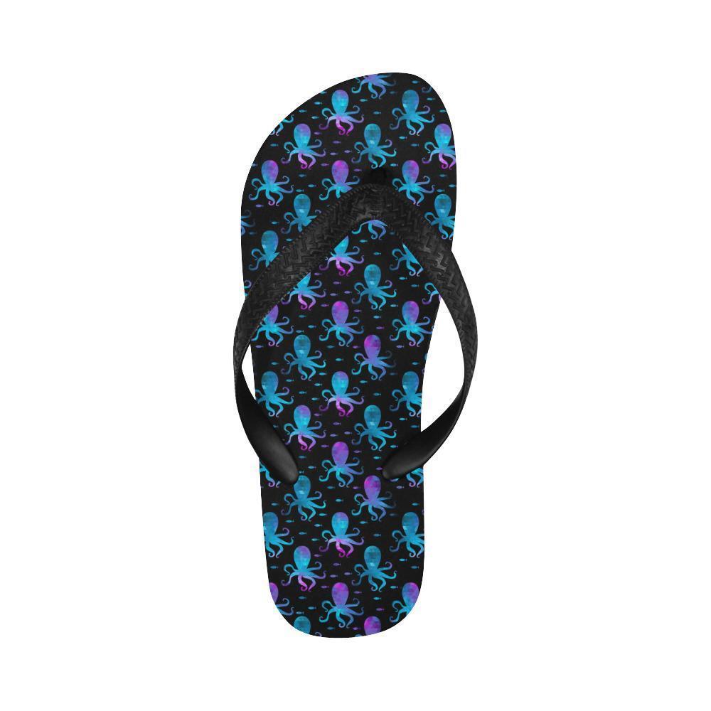 Octopus Blue Design Print Themed Flip Flops-JTAMIGO.COM