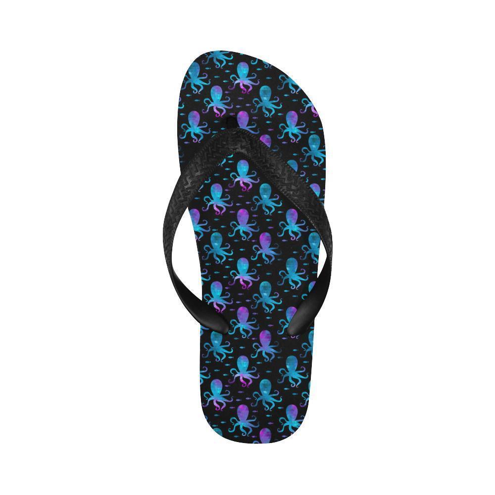 Octopus Blue Design Print Themed Flip Flops-JTAMIGO.COM