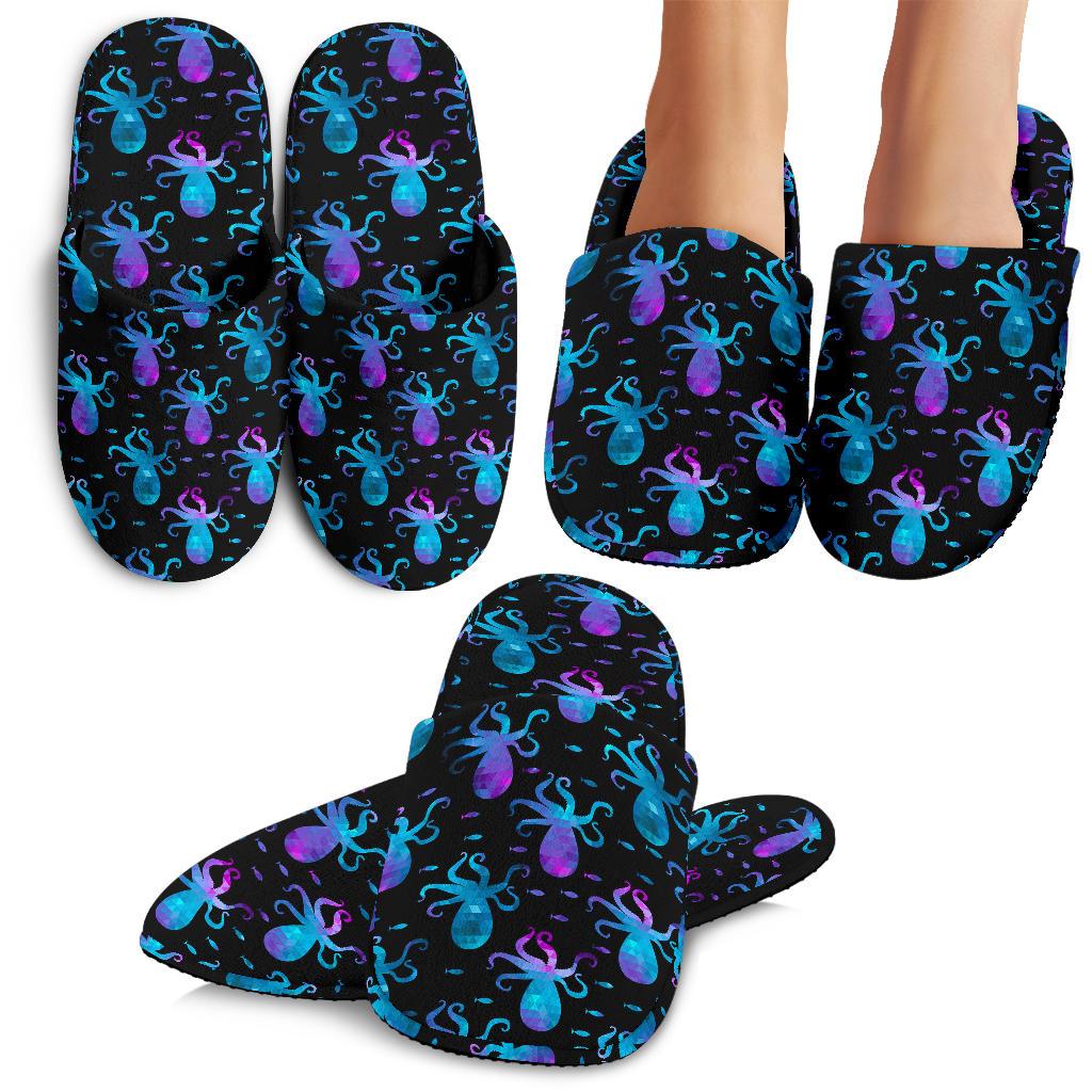 Octopus Blue Design Print Themed House Slippers