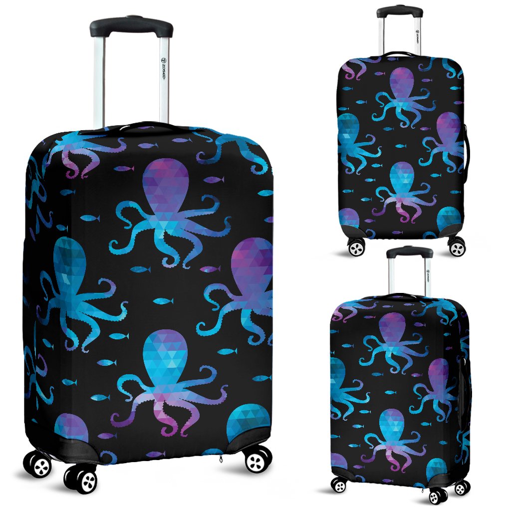 Octopus Blue Design Print Themed Luggage Cover Protector