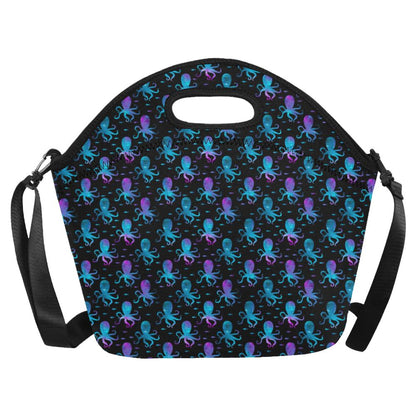 Octopus Blue Design Print Themed Neoprene Lunch Bag (Model 1669)(Large)-JTAMIGO.COM
