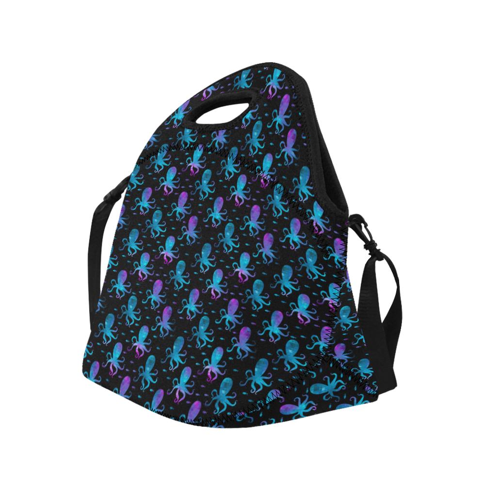 Octopus Blue Design Print Themed Neoprene Lunch Bag (Model 1669)(Large)-JTAMIGO.COM