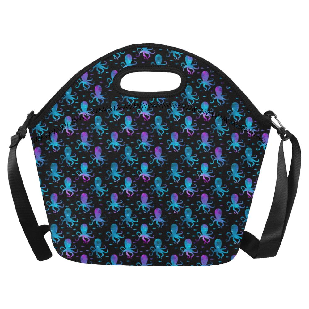 Octopus Blue Design Print Themed Neoprene Lunch Bag (Model 1669)(Large)-JTAMIGO.COM