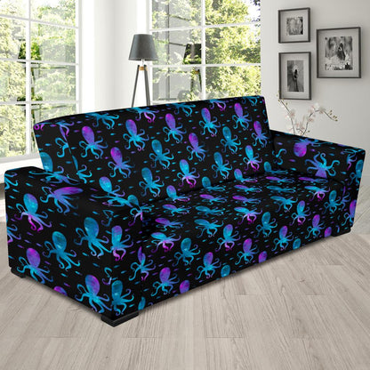 Octopus Blue Design Print Themed Sofa Slipcover-JTAMIGO.COM
