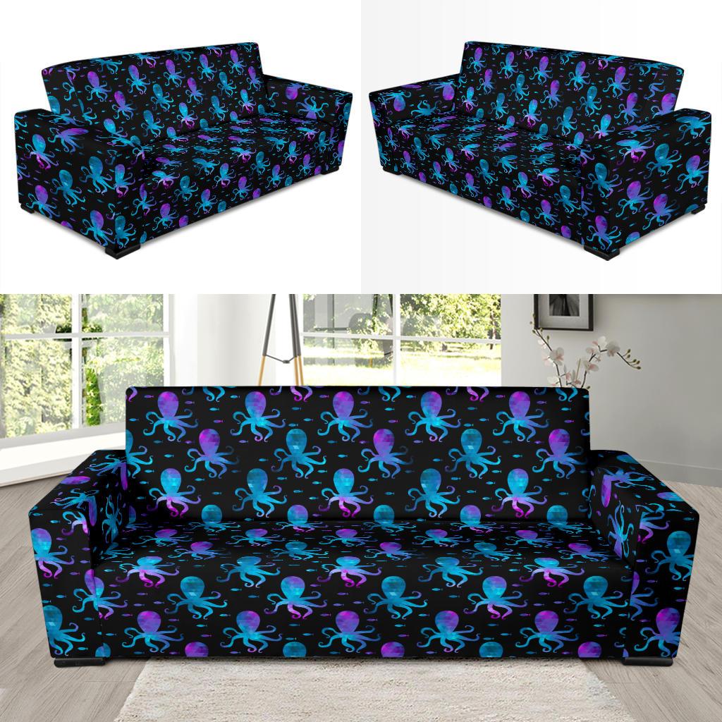 Octopus Blue Design Print Themed Sofa Slipcover-JTAMIGO.COM