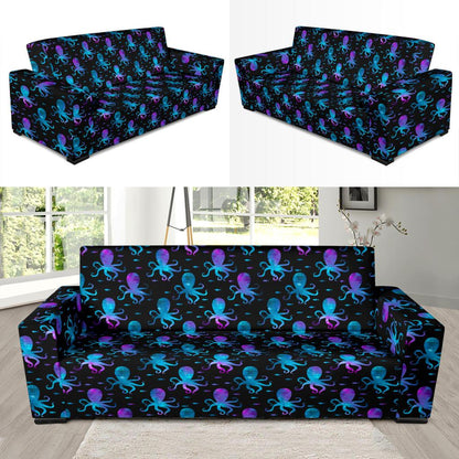 Octopus Blue Design Print Themed Sofa Slipcover-JTAMIGO.COM