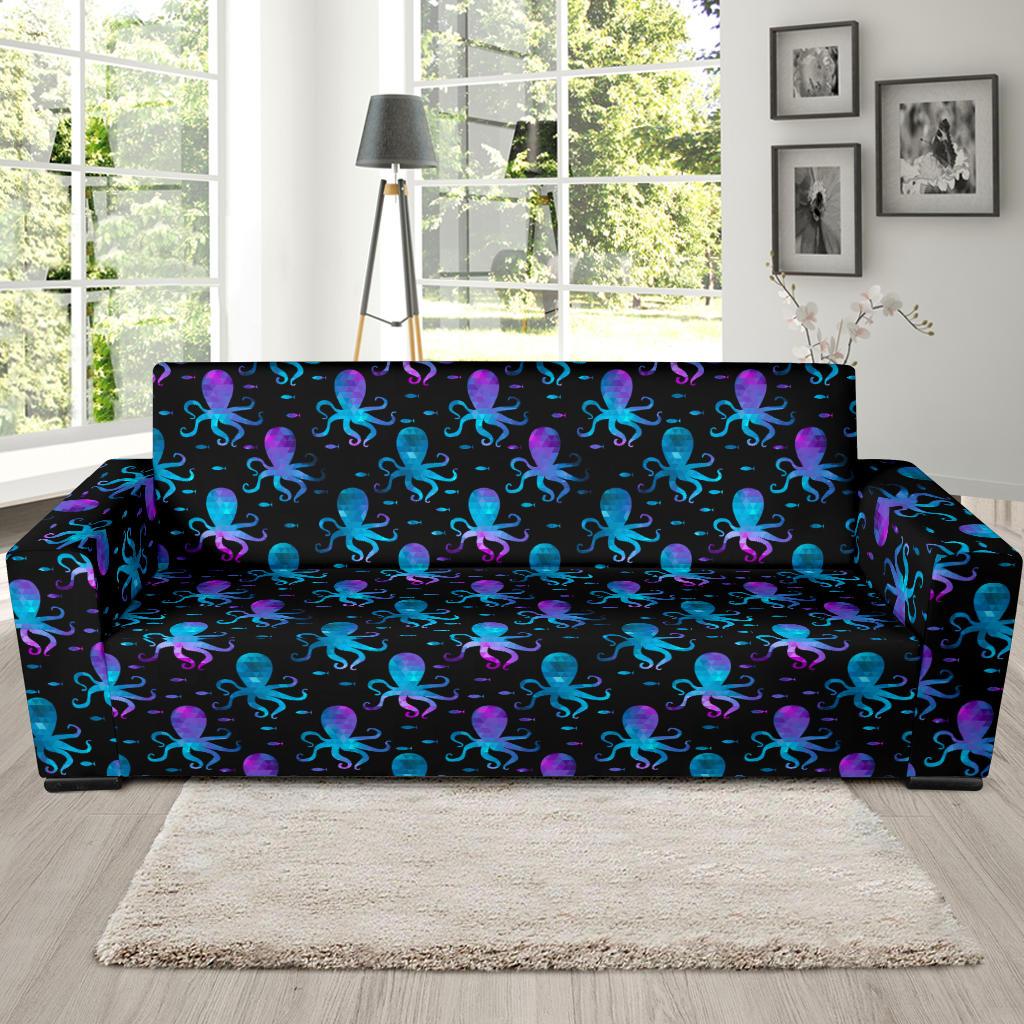 Octopus Blue Design Print Themed Sofa Slipcover-JTAMIGO.COM