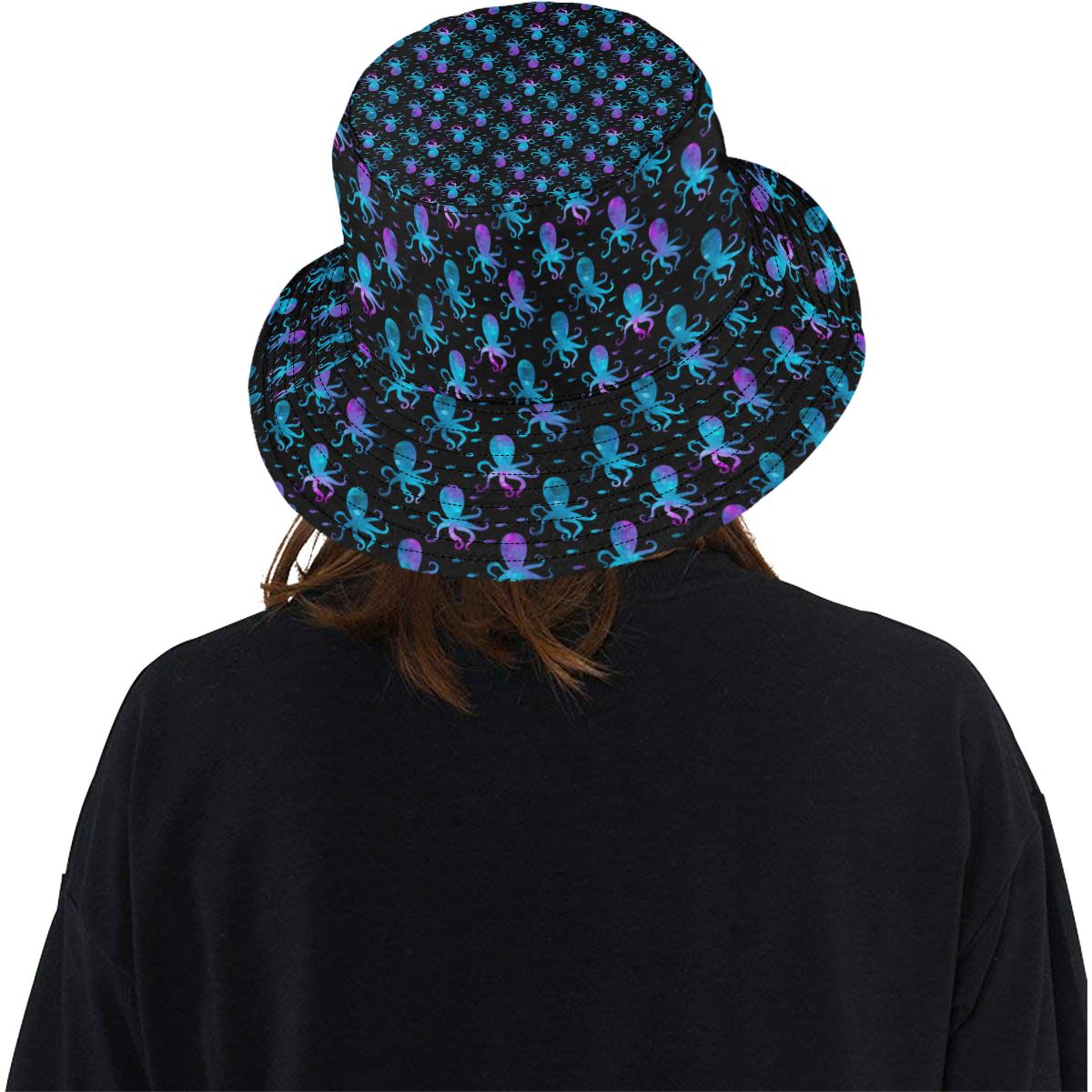 Octopus Blue Design Print Themed Unisex Bucket Hat