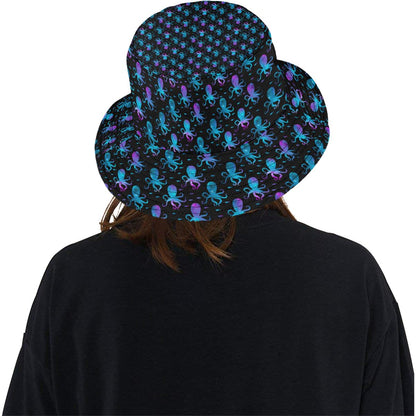 Octopus Blue Design Print Themed Unisex Bucket Hat