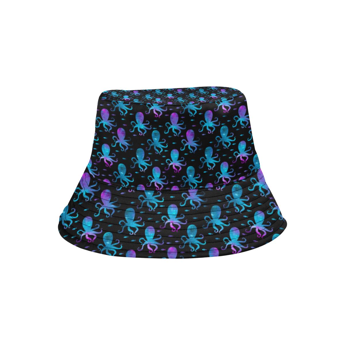 Octopus Blue Design Print Themed Unisex Bucket Hat