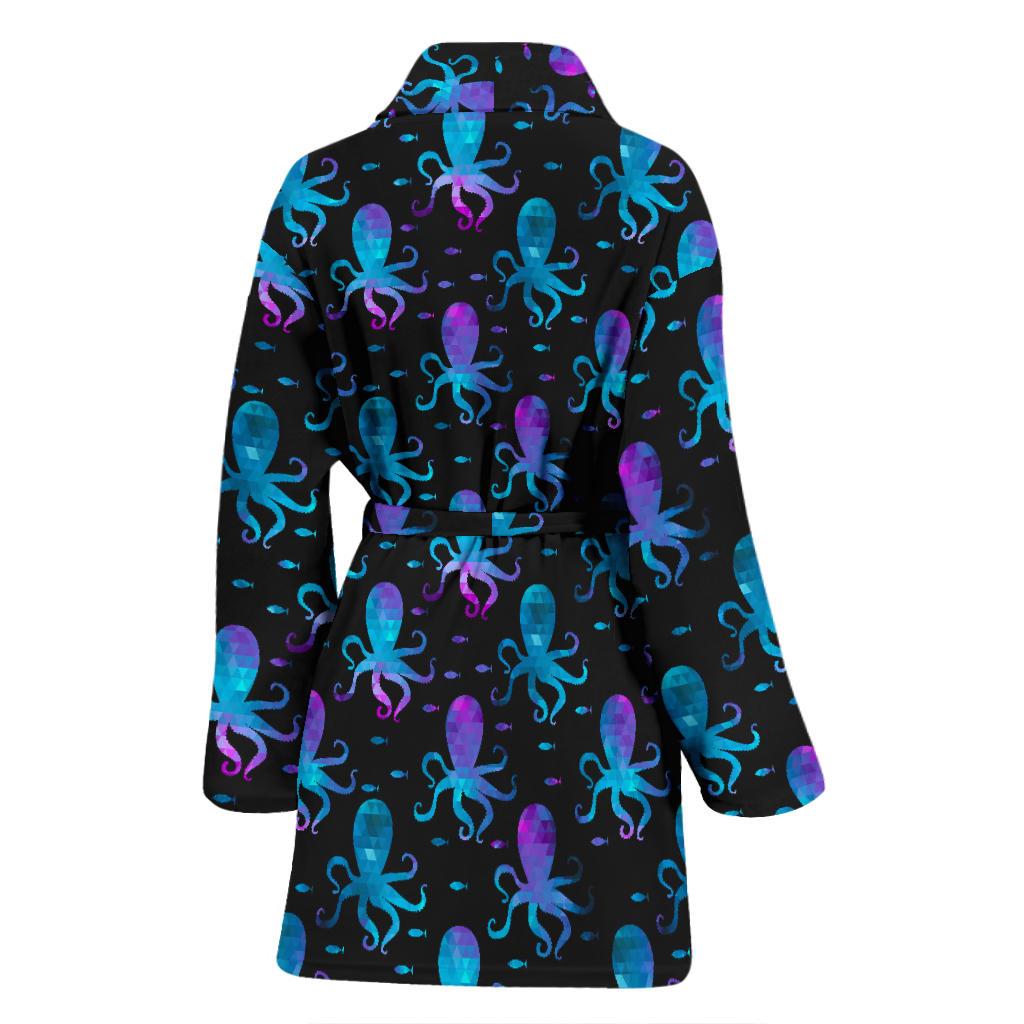 Octopus Blue Design Print Themed Women Bath Robe-JTAMIGO.COM
