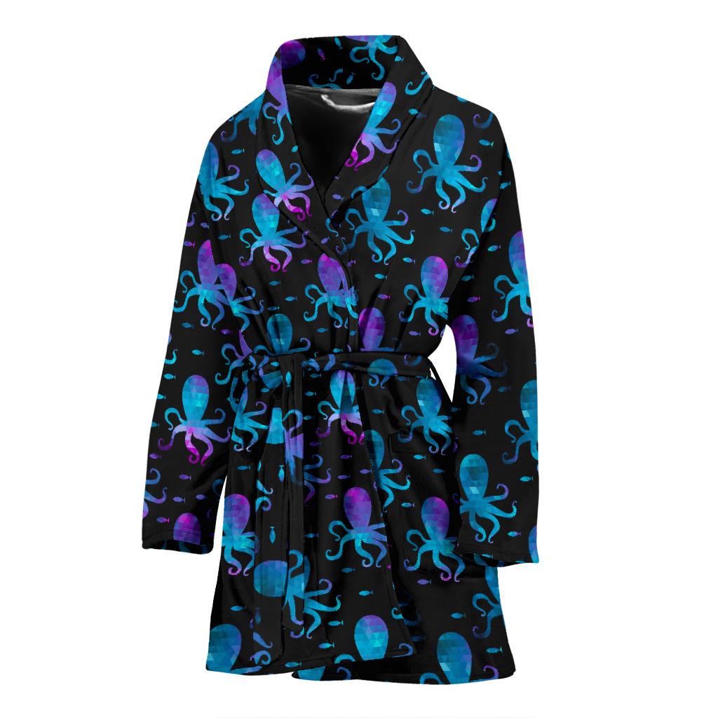 Octopus Blue Design Print Themed Women Bath Robe-JTAMIGO.COM