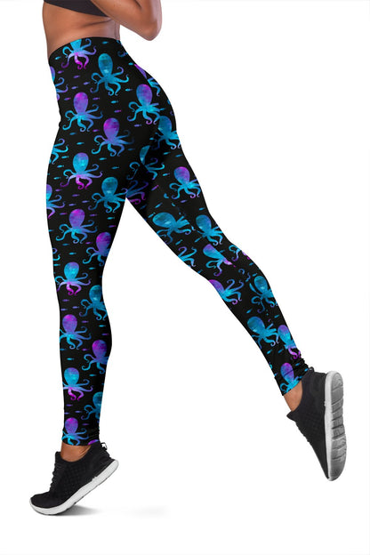 Octopus Blue Design Print Themed Women Leggings