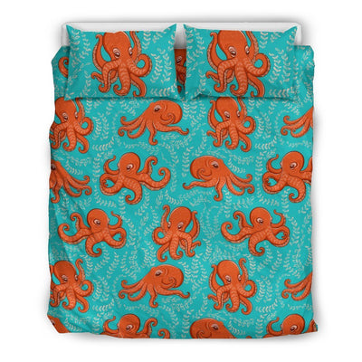 Octopus Cartoon Design Print Themed Duvet Cover Bedding Set