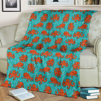 Octopus Cartoon Design Print Themed Fleece Blanket