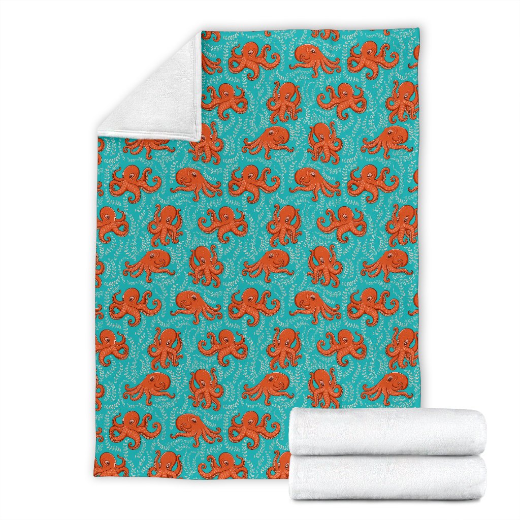 Octopus Cartoon Design Print Themed Fleece Blanket