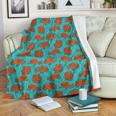 Octopus Cartoon Design Print Themed Fleece Blanket