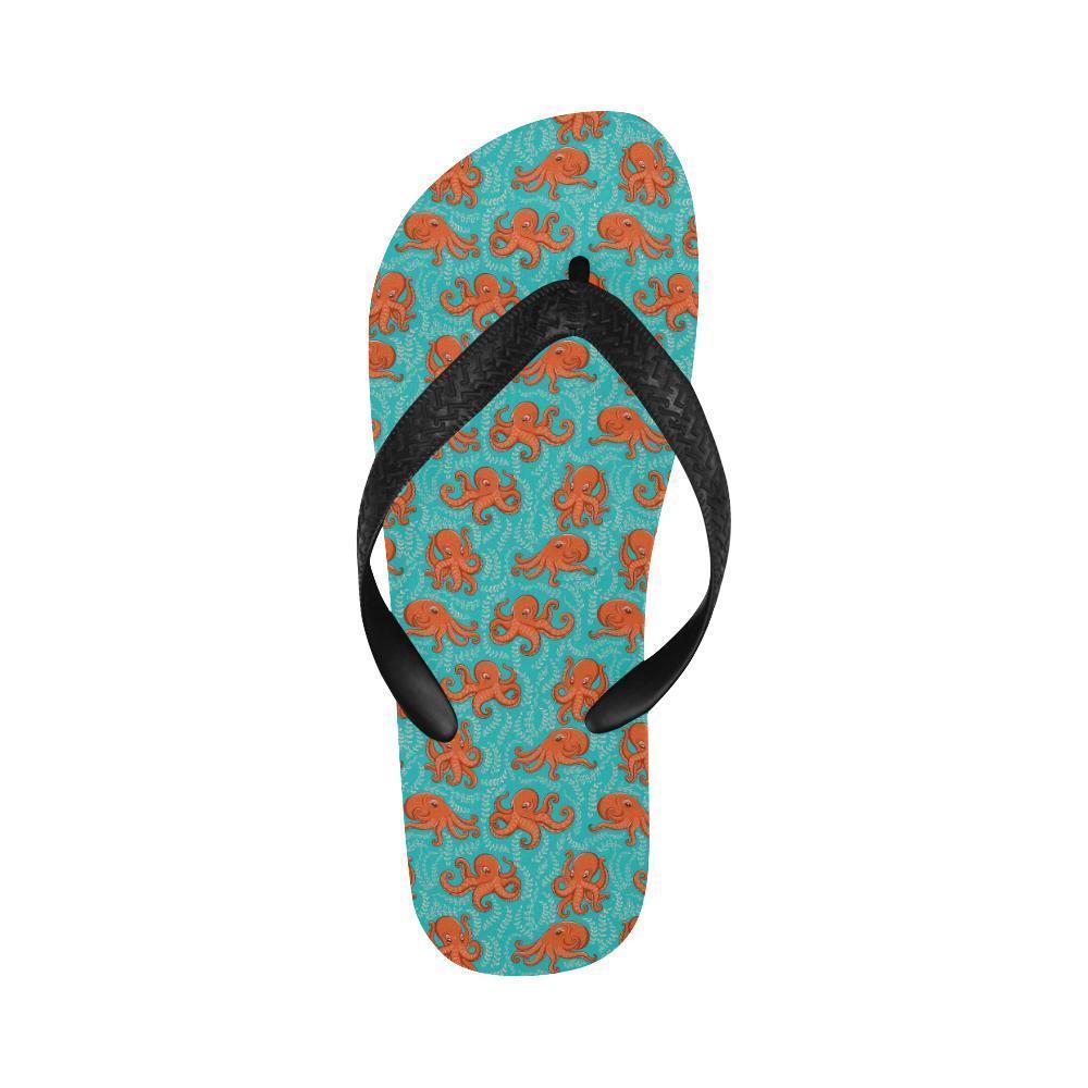 Octopus Cartoon Design Print Themed Flip Flops-JTAMIGO.COM