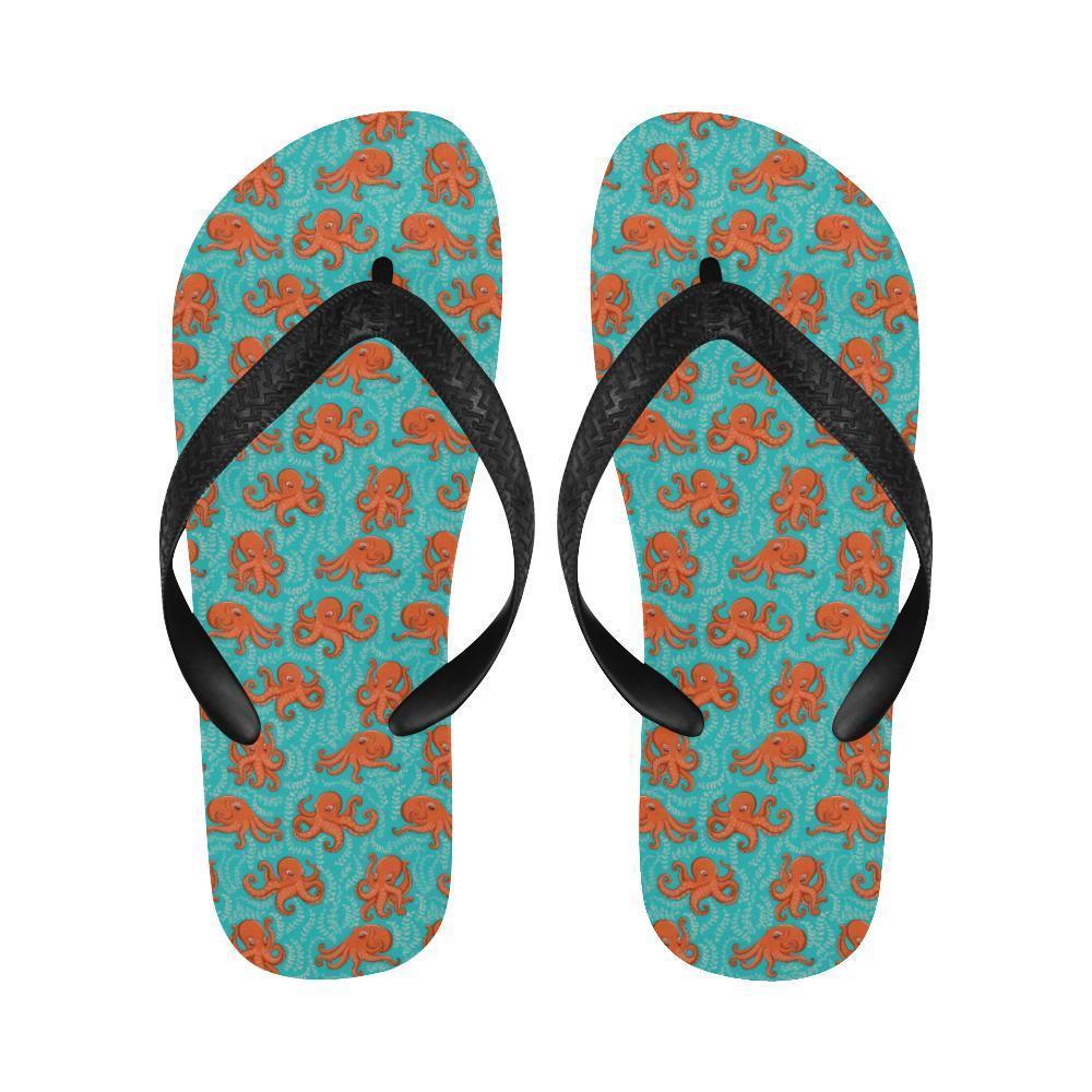Octopus Cartoon Design Print Themed Flip Flops-JTAMIGO.COM