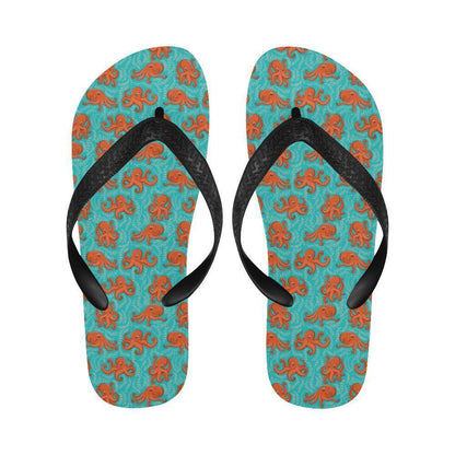 Octopus Cartoon Design Print Themed Flip Flops-JTAMIGO.COM
