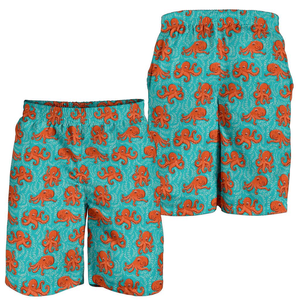 Octopus Cartoon Design Print Themed Mens Shorts-JTAMIGO.COM