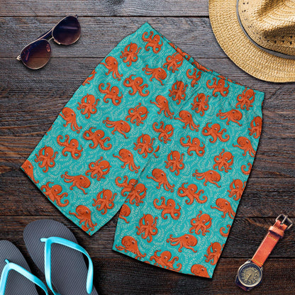 Octopus Cartoon Design Print Themed Mens Shorts-JTAMIGO.COM