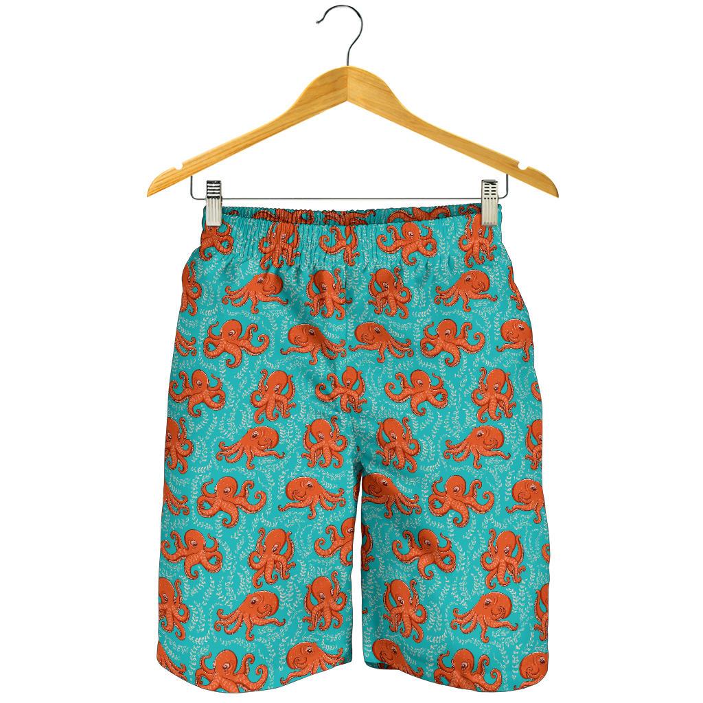 Octopus Cartoon Design Print Themed Mens Shorts-JTAMIGO.COM