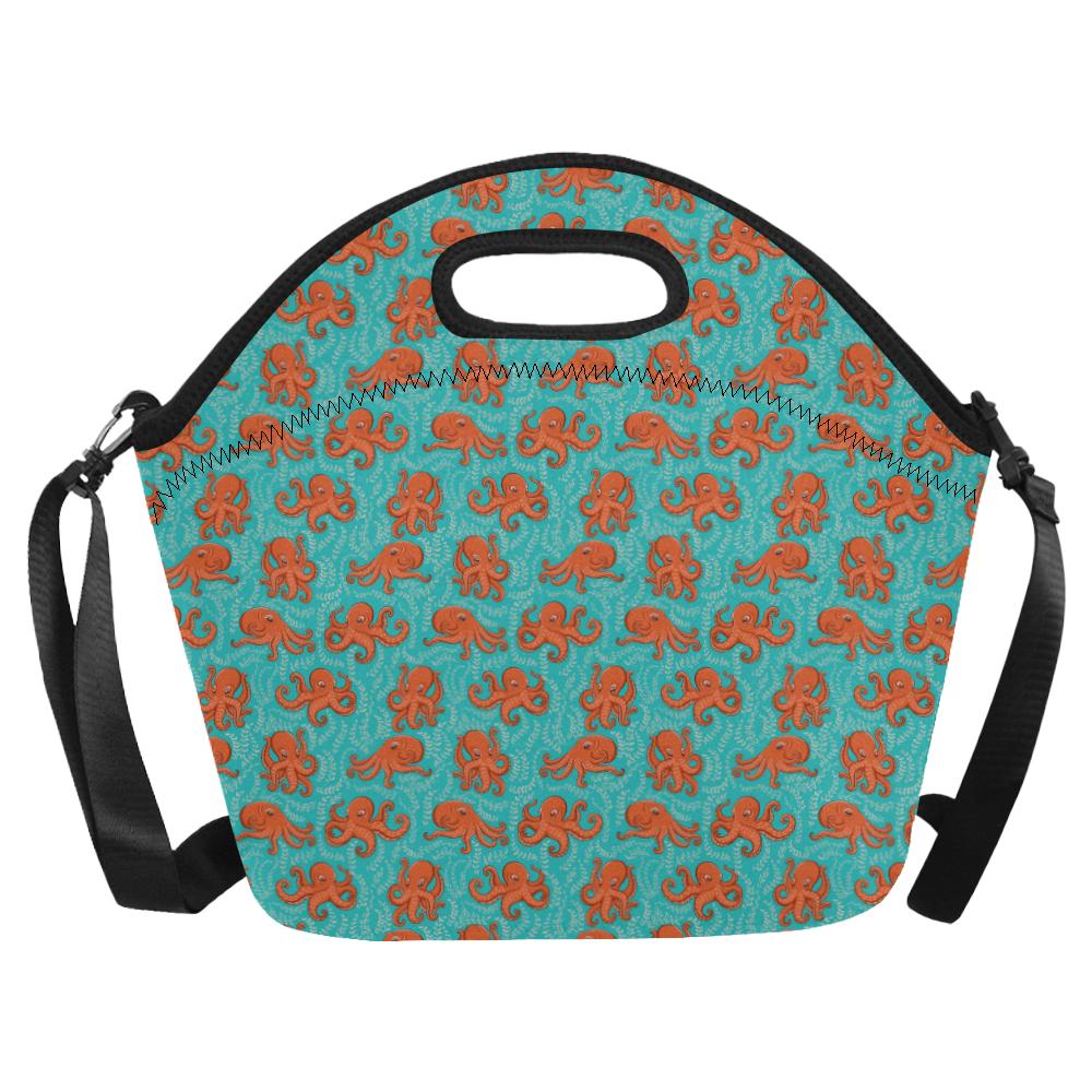 Octopus Cartoon Design Print Themed Neoprene Lunch Bag (Model 1669)(Large)-JTAMIGO.COM