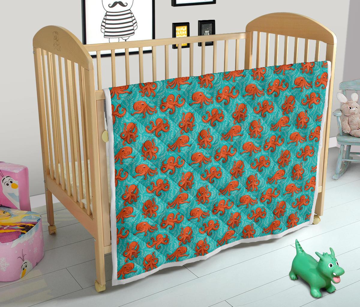 Octopus Cartoon Design Print Themed Premium Quilt-JTAMIGO.COM