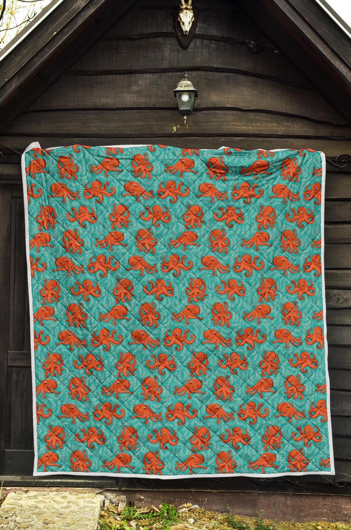 Octopus Cartoon Design Print Themed Premium Quilt-JTAMIGO.COM