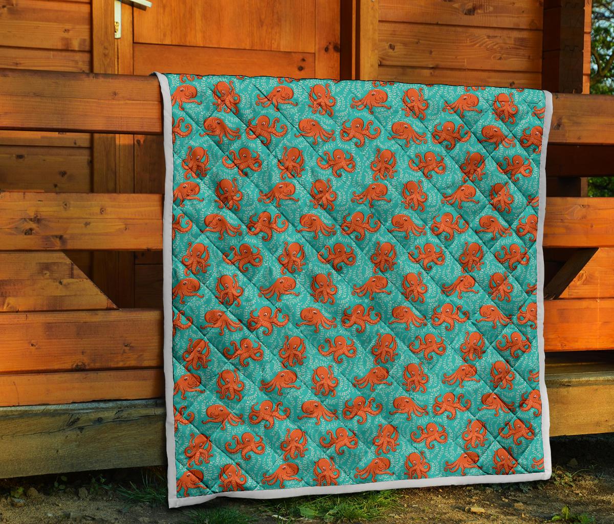 Octopus Cartoon Design Print Themed Premium Quilt-JTAMIGO.COM