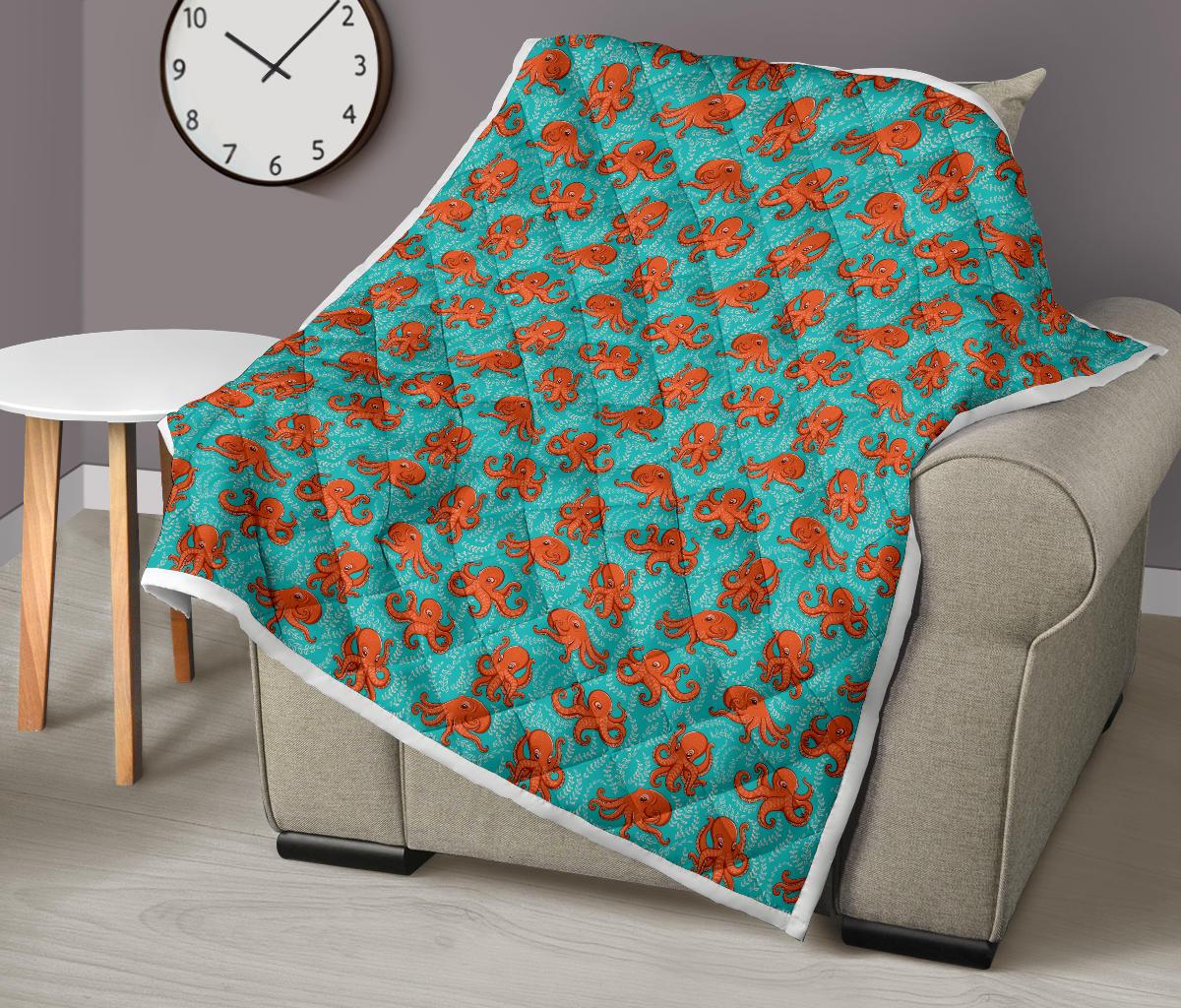 Octopus Cartoon Design Print Themed Premium Quilt-JTAMIGO.COM