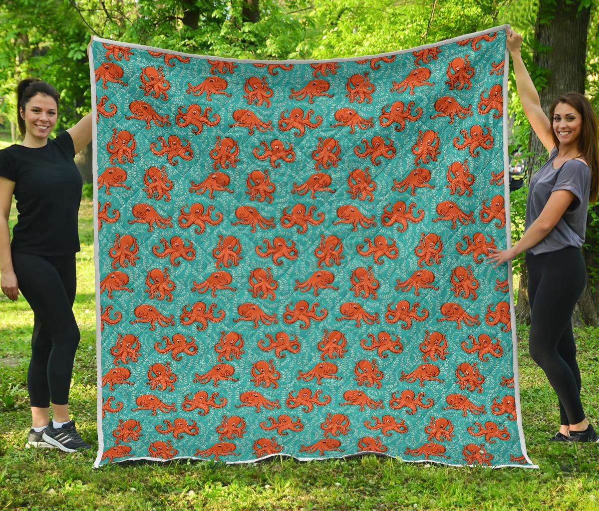 Octopus Cartoon Design Print Themed Premium Quilt-JTAMIGO.COM