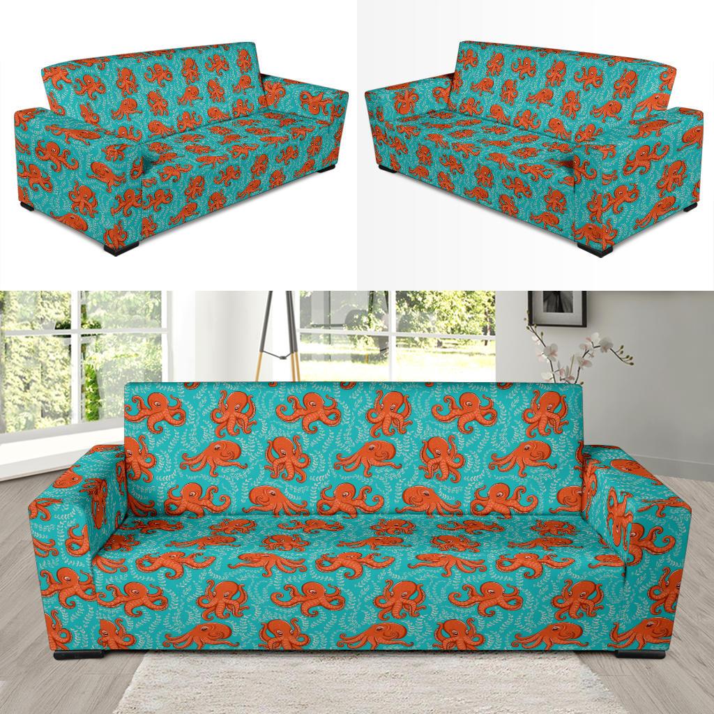Octopus Cartoon Design Print Themed Sofa Slipcover-JTAMIGO.COM