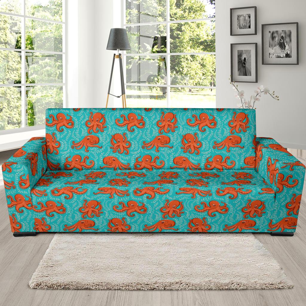 Octopus Cartoon Design Print Themed Sofa Slipcover-JTAMIGO.COM