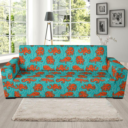 Octopus Cartoon Design Print Themed Sofa Slipcover-JTAMIGO.COM