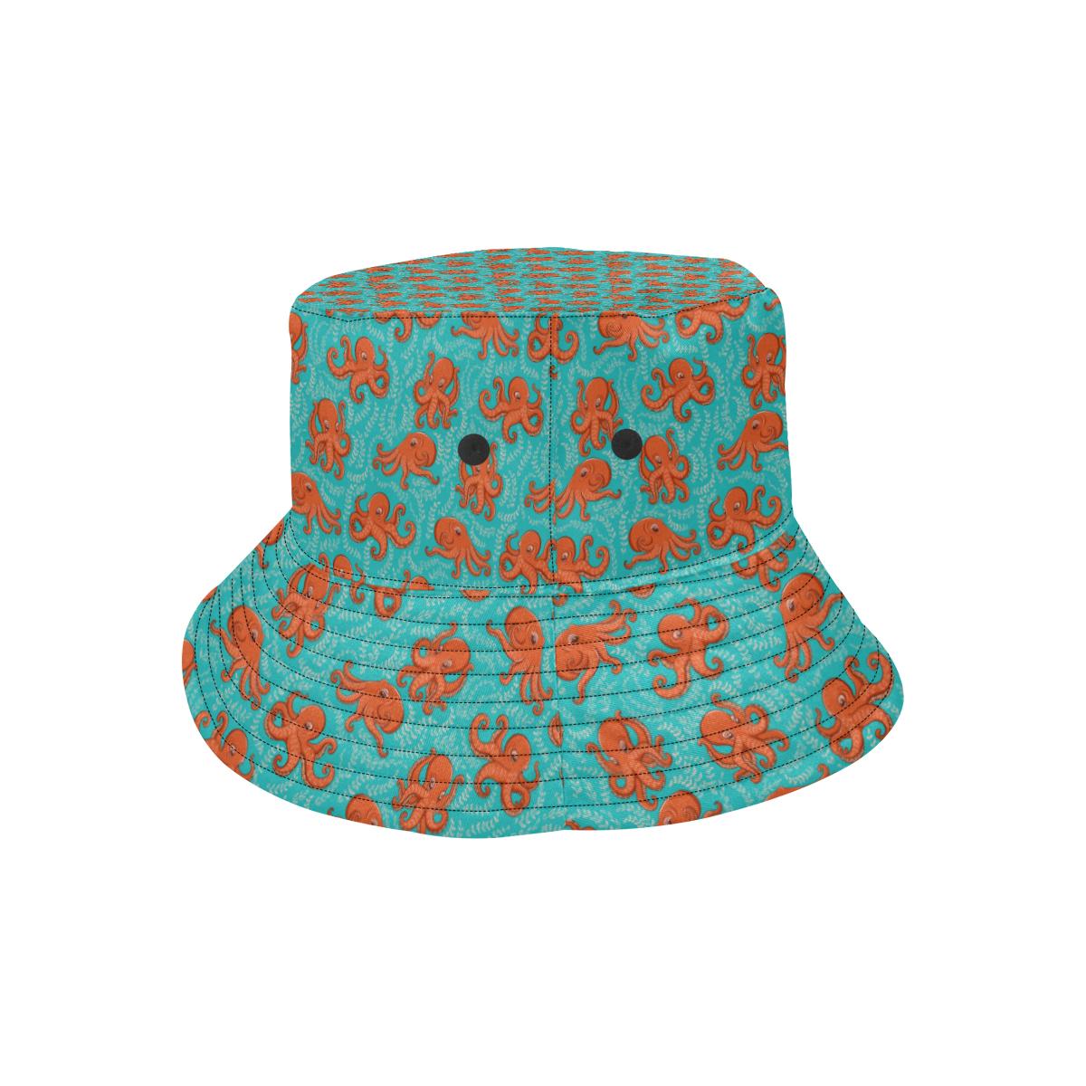 Octopus Cartoon Design Print Themed Unisex Bucket Hat